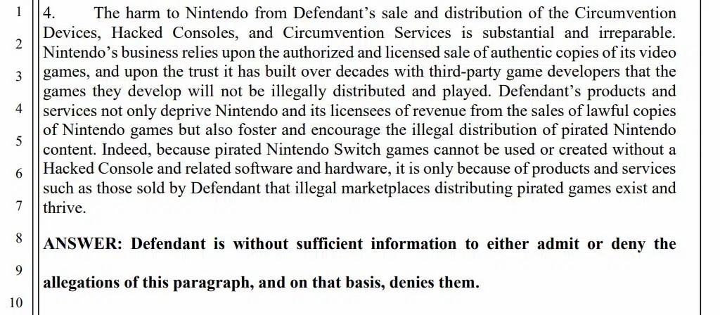 任天堂起诉Switch破解商店老板，对方否认指控欲自辩