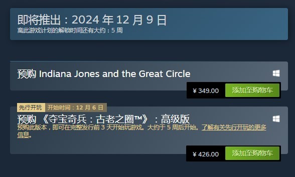 《夺宝奇兵：古老之圈》游戏Steam多少钱
